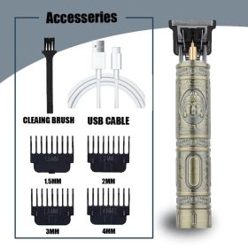 Hair Clipper Beard Shaving Body Hair Trimmer Clippers Electric Hair Cutting Machine Professional Barber Men Trimmer Shaver (Color: Bronze Buddha)
