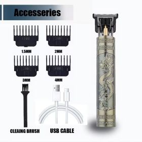 Hair Clipper Beard Shaving Body Hair Trimmer Clippers Electric Hair Cutting Machine Professional Barber Men Trimmer Shaver (Color: Bronze Dragon)