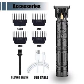 Hair Clipper Beard Shaving Body Hair Trimmer Clippers Electric Hair Cutting Machine Professional Barber Men Trimmer Shaver (Color: Black Buddha)
