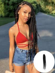 4X EZ SENEGALESE BRAID16 Long Crochet braid synthetic  hairstyle black burgundy brown  ladies box braid crochet hair-16 inch -1Pack*80Strands (Color: dark brown)